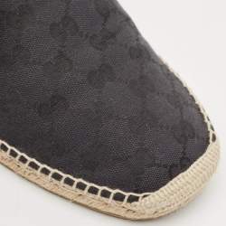 Gucci Black/Blue GG Canvas and Leather Espadrille Flats Size 44.5