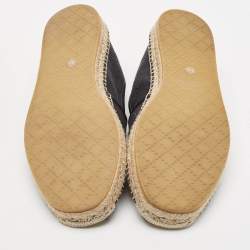 Gucci Black/Blue GG Canvas and Leather Espadrille Flats Size 44.5