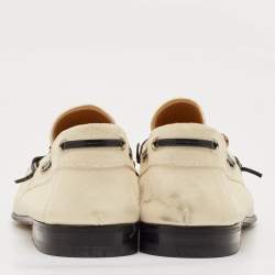 Gucci Beige Suede Bamboo Tassel Slip On Loafers Size 42.5