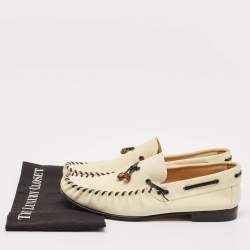 Gucci Beige Suede Bamboo Tassel Slip On Loafers Size 42.5