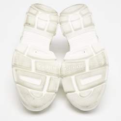 Pre Owned Gucci White Leather and Mesh Flashtrek Sneakers Size 42