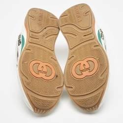 Gucci White/Blue Leather and Mesh Ultrapace Sneakers Size 41.5