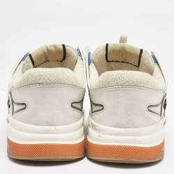 Gucci White/Blue Leather and Mesh Ultrapace Sneakers Size 41.5