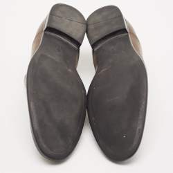 Gucci Olive Green Leather Cap Toe  Slip On Oxfords Size 44