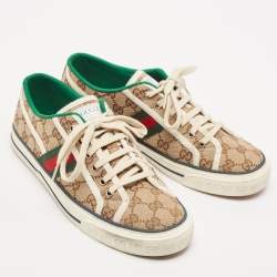 Gucci Beige/Brown GG Canvas Tennis 1977 Sneakers Size 41
