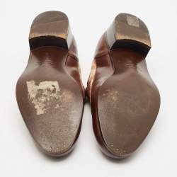 Gucci Beige/Brown Canvas and Leather GG Slip On Loafers Size 43