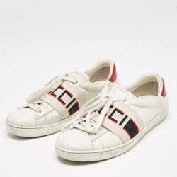 Gucci White Leather Logo Band Ace Sneakers Size 39