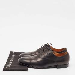 Gucci Black Leather Lace Up Oxfords Size 44.5