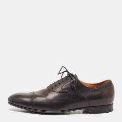 Gucci Black Leather Lace Up Oxfords Size 44.5