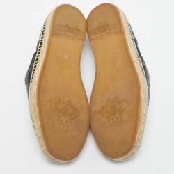 Gucci Black Matelasse Leather GG Marmont Espadrille Flats Size 42.5