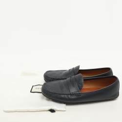 مملوكة مسبقًا Gucci Blue Guccissima Leather Penny Loafers Size 42