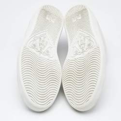 Gucci White/Grey Leather Interlocking G Ace Low Top Sneakers  Size 43