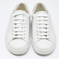 Gucci White/Grey Leather Interlocking G Ace Low Top Sneakers  Size 43