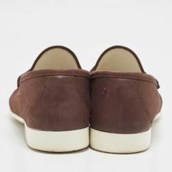 Gucci Brown Nubuck Leather Horsebit Loafers Size 43