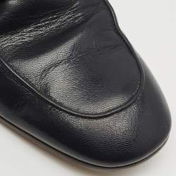 Gucci Navy Blue Leather Gucci Donnie Double G Loafers Size 40