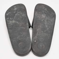 Gucci Black GG Supreme Canvas Tiger Pool Slides Size 41