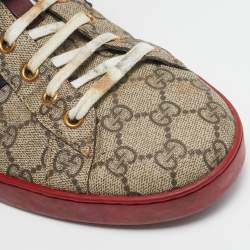 Gucci Beige/Ebony GG Supreme Canvas Ace Sneakers Size 45