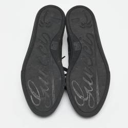 Gucci Black GG Canvas and Leather Low Top Sneakers Size 41.5