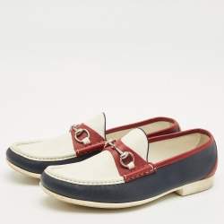 Gucci Multicolor Leather Horsebit Slip On Loafers Size 45
