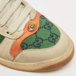 Gucci Multicolor GG Canvas and Nubuck Leather Screener Sneakers Size 41.5