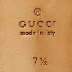 Pre Owned حذاء لوفرز غوتشي هورسبيت ويب جلد بني داكن سليب أون مقاس 41.5