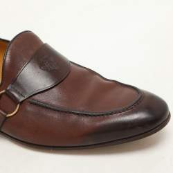 Gucci Brown Leather Hysteria Loafers Size 42