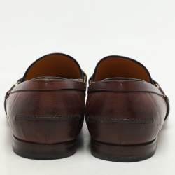 Gucci Brown Leather Hysteria Loafers Size 42