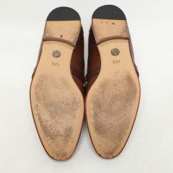 Gucci Brown Leather Hysteria Loafers Size 42