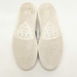Gucci White Leather Ace Bee Embroidered Low Top Sneakers Size 40.5
