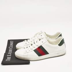 Gucci White Leather Ace Sneakers Size 41.5