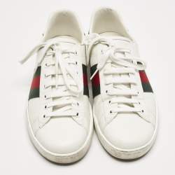 Gucci White Leather Ace Sneakers Size 41.5