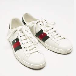 Gucci White Leather Ace Sneakers Size 41.5
