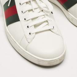 Gucci White Leather Ace Sneakers Size 41.5