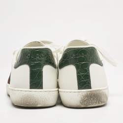 Gucci White Leather Ace Sneakers Size 41.5