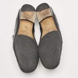Gucci Black Embroidered Leather 1953 Horsebit Loafers Size 40.5