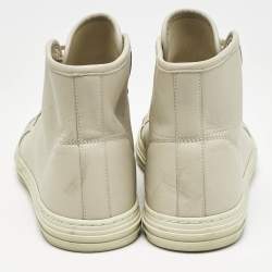 Gucci Grey Leather High Top Sneakers Size 43
