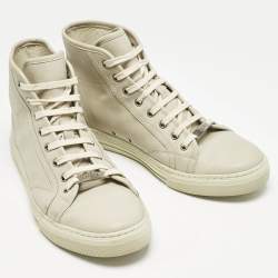 Gucci Grey Leather High Top Sneakers Size 43