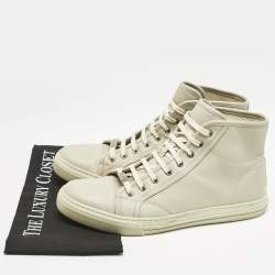Gucci Grey Leather High Top Sneakers Size 43
