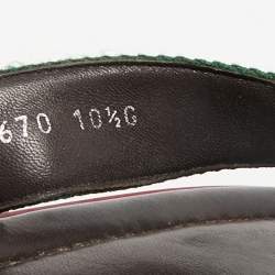 Gucci Brown Micro Guccissima Leather Web Thong Flip Flop Sandals Size 44.5