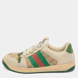 Gucci Multicolor GG Canvas and Nubuck Leather Screener Sneakers Size 41.5