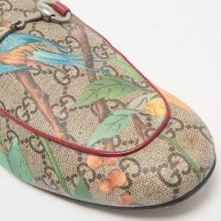 Gucci Brown/Beige GG Supreme Canvas Princetown Mules Size 41