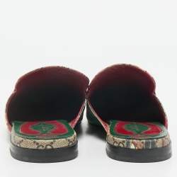 Gucci Brown/Beige GG Supreme Canvas Princetown Mules Size 41