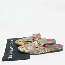 Gucci Brown/Beige GG Supreme Canvas Princetown Mules Size 41