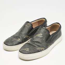 Gucci Black GG Supreme Canvas Tiger Print Dublin Sneakers Size 43