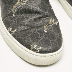 Gucci Black GG Supreme Canvas Tiger Print Dublin Sneakers Size 43