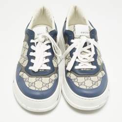 Gucci Multicolor Canvas and Leather Chunky B Low Top Sneakers Size 43