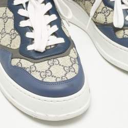 Gucci Multicolor Canvas and Leather Chunky B Low Top Sneakers Size 43