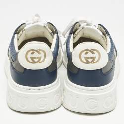 Gucci Multicolor Canvas and Leather Chunky B Low Top Sneakers Size 43