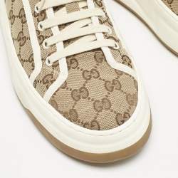 Gucci Beige GG Canvas Tennis 1977 Treck Sneakers Size 43.5