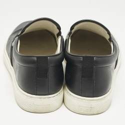 Gucci Black GG Embossed Leather Slip On Sneakers Size 42.5